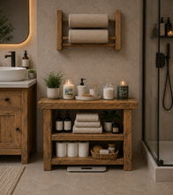 Load image into Gallery viewer, Rustic Handmade Bathroom Storage Unit / Shelving Rack