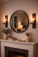 Load image into Gallery viewer, Set of 2 Rustic Wooden Wall Sconces – Handmade Candle Holders –  Plant Holders
