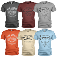 Load image into Gallery viewer, 6 Pack Men's Original Raw Denim Cotton Crew Neck Casual T Shirts
