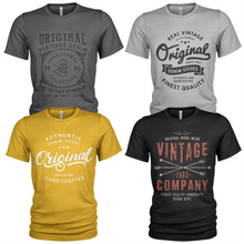 Load image into Gallery viewer, 4 Pack Men's Raw Denim Cotton Crew Neck Casual T Shirts
