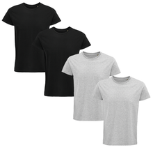 Load image into Gallery viewer, 4 Pack Men's Organic Cotton Crew Neck Casual Fitted T Shirts
