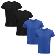 Load image into Gallery viewer, 4 Pack Men's Organic Cotton Crew Neck Casual Fitted T Shirts
